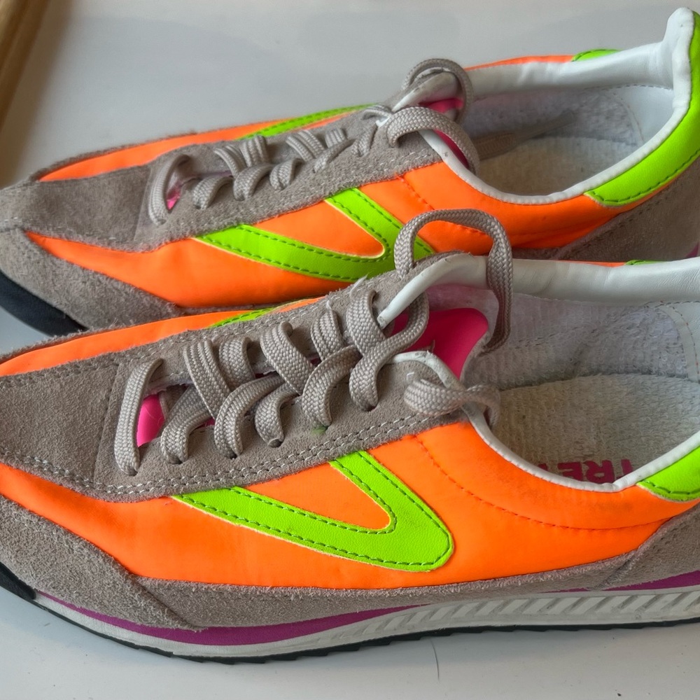 Vibrant Orange and Green Sneakers